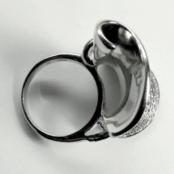 Unique Sterling silver swirl Ring sz 6 - Picture 9 of 12